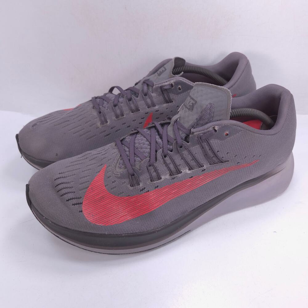 Nike Zoom Fly Athletic Lace Up Shoe Mens Size 12.5 880848-004 Gray Pink